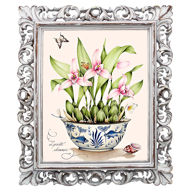 Постер Pink Orchid Poster Мульти Белый винтажная патина Постер Pink Orchid Poster Мульти Белый винтажная патина в Липецке | Loft Concept