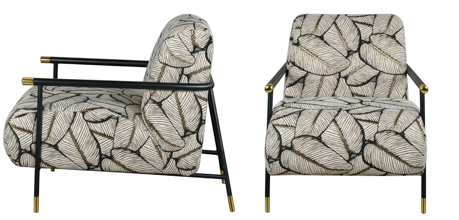 Кресло с Цветным принтом Листья Foliage Armchair Grey Кресло с Цветным принтом Листья Foliage Armchair Grey - Loft-Concept в Липецке