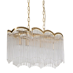 Люстра прямоугольная на цепях с прозрачными трубками и волнистым краем Nembus варинант исполнения - 1 | Loft Concept в Липецке