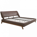 Кровать двуспальная с изголовьем из экокожи шоколадно-коричневого цвета Modern Look варинант исполнения - 2 | Loft Concept в Липецке