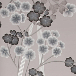 Обои ручная роспись Anemones in Light Dusk colourway on Lilac Hint slub silk варинант исполнения - 1 | Loft Concept в Липецке