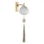 Бра с шарообразным плафоном из белого стекла с подвеской из камня Agatelle варинант исполнения - 1 | Loft Concept в Липецке