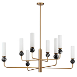 Люстра на штанге с 8-ю цилиндрическими матовыми плафонами и шарами из камня Orb Essence варинант исполнения - 4 | Loft Concept в Липецке