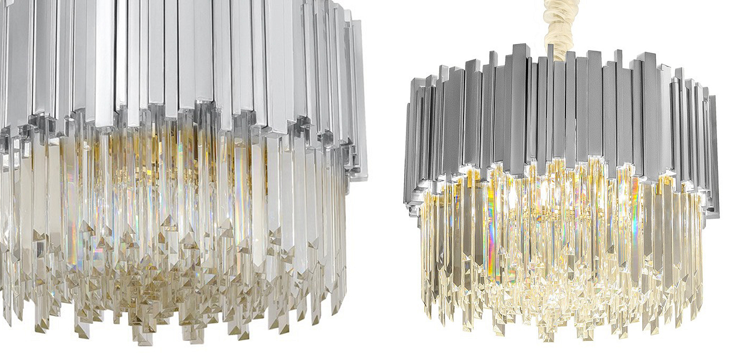 Круглая люстра Luxxu Modern Cascade Chandelier Silver Metal Glass 40 Круглая люстра Luxxu Modern Cascade Chandelier Silver Metal Glass 40 - Loft-Concept в Липецке
