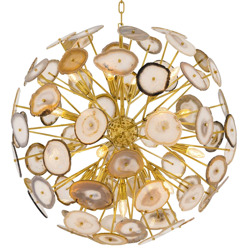 Люстра Chandelier Branquinho L Глянцевое золото Бежево-серый Люстра Chandelier Branquinho L Глянцевое золото Бежево-серый в Липецке | Loft Concept