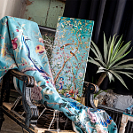 Постер на холсте в стиле шинуазри с изображением сада Chinoiserie Imperial Garden Birds and People Poster варинант исполнения - 2 | Loft Concept в Липецке