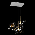 Люстра подвесная 3 лампы с прозрачными стеклянными шарами и золотыми деталями Giopato & Coombes варинант исполнения - 4 | Loft Concept в Липецке