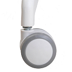 Стул с мягкой синей обивкой из велюра и подъемно-поворотным механизмом на белых колесиках Harper Blue and White варинант исполнения - 7 | Loft Concept в Липецке