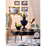 Ваза темно-синего цвета из фарфора с бронзовыми стрекозами Eden Garden porcelain and bronze варинант исполнения - 4 | Loft Concept в Липецке