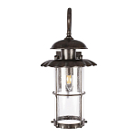 Уличный настенный светильник с цилиндрическим плафоном и изогнутым кованым каркасом Elysian Lanterns варинант исполнения - 2 | Loft Concept в Липецке