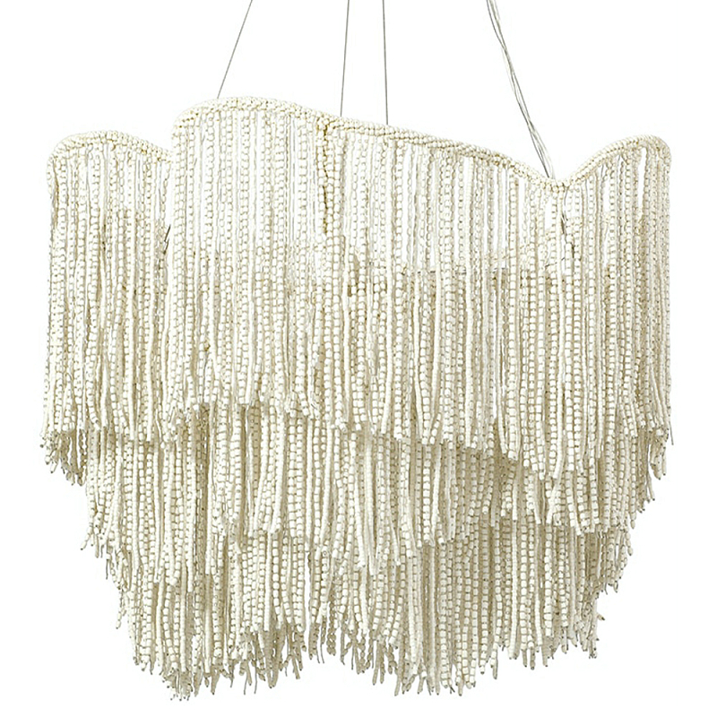 Люстра Cream Color Beads Fringe Chandelier Кремовый Люстра Cream Color Beads Fringe Chandelier Кремовый в Липецке | Loft Concept