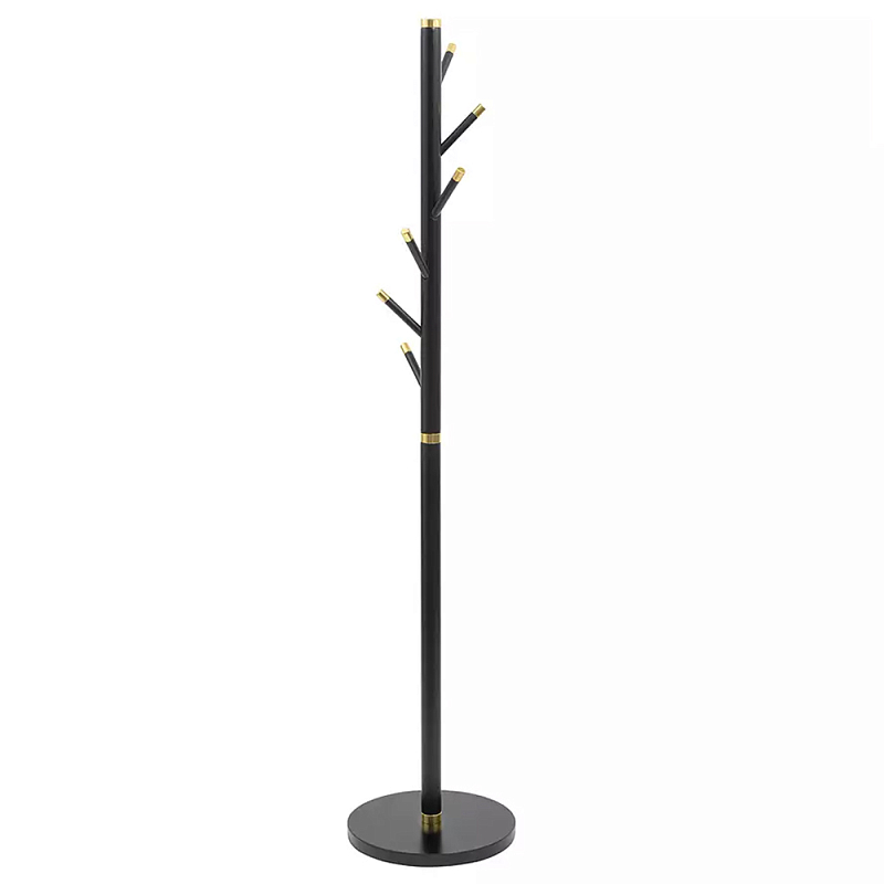 Напольная вешалка чёрная с золотистыми элементами Branches Hangers Черный Золотой Напольная вешалка чёрная с золотистыми элементами Branches Hangers Черный Золотой в Липецке | Loft Concept