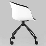 Офисное кресло из пластика с мягким сиденьем Eggshell Black варинант исполнения - 3 | Loft Concept в Липецке