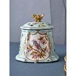 Шкатулка голубого цвета с рисунком и состаренным эффектом Eden Garden варинант исполнения - 4 | Loft Concept в Липецке