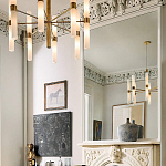 Люстра золотая с 16-ю тонкими цилиндрическими плафонами Shoulders варинант исполнения - 2 | Loft Concept в Липецке