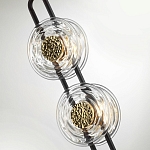 Подвесной светильник с 2-мя прозрачными стеклянными плафонами и золотистыми центральными вставками Virelia  варинант исполнения - 6 | Loft Concept в Липецке