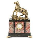 Часы настольные из натурального камня с декором в виде коня Horse Stone Clock варинант исполнения - 3 | Loft Concept в Липецке