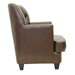 Кресло кожаное c мягкими подлокотниками на 4-х деревянных ножках из массива березы Joseph Armchair brown варинант исполнения - 1 | Loft Concept в Липецке