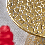 Журнальный столик с конусообразной основой и текстурной поверхностью золотого цвет Ethnic Metal варинант исполнения - 2 | Loft Concept в Липецке