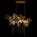 Люстра подвесная с 22-мя гранёными стеклянными плафонами с вертикальными подвесками Gilded Mirage  варинант исполнения - 3 | Loft Concept в Липецке