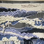 Современное ткачество гобелен в синих оттенках Blue Undine II варинант исполнения - 1 | Loft Concept в Липецке