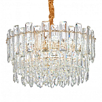 Круглая люстра с хрустальными подвесками на золотистом каркасе Gorgeous Crystal Light варинант исполнения - 4 | Loft Concept в Липецке