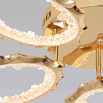 Потолочная люстра с 5-ю светодиодными лампами с золотистым каркасом Ring of Fire варинант исполнения - 3 | Loft Concept в Липецке