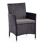 Обеденный комплект из искуственного ротанга Vintara черный варинант исполнения - 7 | Loft Concept в Липецке