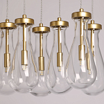 Люстра с 9-ю прозрачными стеклянными плафонами в форме капли Lucid Rain  варинант исполнения - 4 | Loft Concept в Липецке