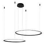 Люстра подвесная светодиодая с двумя черными кольцами Ring Horizontal варинант исполнения - 2 | Loft Concept в Липецке