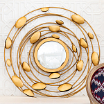 Зеркало в круглой раме украшенной раковинами с жемчугом Pearl in the Gleam варинант исполнения - 2 | Loft Concept в Липецке