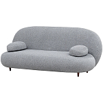 Двухместный диван с мягкой обивкой из ткани серый на деревянных ножках Michael Sofa Grey варинант исполнения - 2 | Loft Concept в Липецке