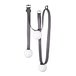 Подвесной светильник с серыми кожаными ремнями и белыми стеклянными плафонами в виде шаров Flos Wireline Lighting варинант исполнения - 3 | Loft Concept в Липецке