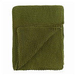 Плед из хлопка жемчужной вязки оливкового цвета Waffle Comfort варинант исполнения - 1 | Loft Concept в Липецке