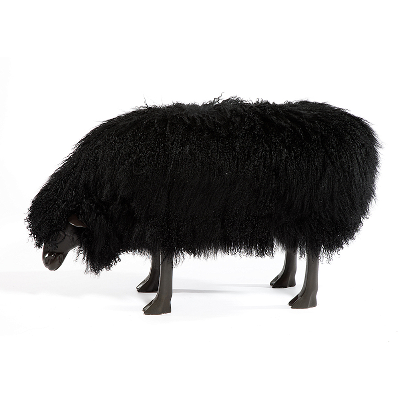 Банкетка Овечка черная Sheep Bench Black head down Черный Графит в Липецке | Loft Concept 