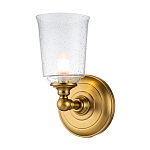 Бра для ванных комнат с прозрачным плафоном из стекла с пузырьками на основании цвета латунь Feiss варинант исполнения - 1 | Loft Concept в Липецке