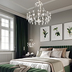 Люстра подвесная из металла с прозрачными подвесками из хрусталя Quasar 93 варинант исполнения - 14 | Loft Concept в Липецке