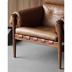 Кресло с деревянным каркасом и обивкой из натуральной кожи Medieval Furniture варинант исполнения - 4 | Loft Concept в Липецке