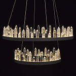 Люстра с двумя кольцами черного цвета с хрустальными элементами QUARTZ CRYSTAL варинант исполнения - 5 | Loft Concept в Липецке