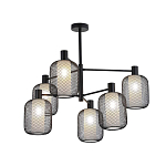 Люстра потолочная с абажурами из металлической сетки Loft Grid Pendant Gold варинант исполнения - 4 | Loft Concept в Липецке