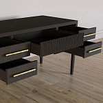 Большой Рабочий стол Primo с 5 выдвижными ящиками Темный орех варинант исполнения - 5 | Loft Concept в Липецке