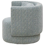 Дизайнерское мягкое кресло с круглой мягкой спинкой в голубой пестрой обивке Roux Round Armchair варинант исполнения - 2 | Loft Concept в Липецке