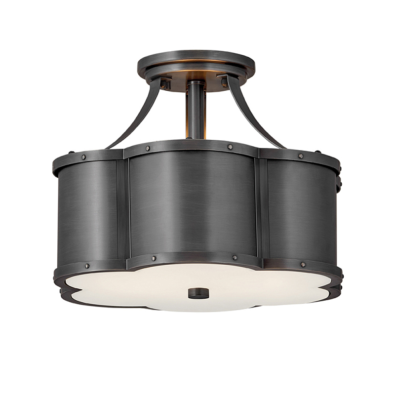 Потолочный светильник с декоративными заклепками Hinkley  Латунь Белый Черный Никель в Липецке | Loft Concept 