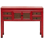 Деревянная консоль в китайском стиле с ящиками и дверцами красная Chinese Console Table варинант исполнения - 1 | Loft Concept в Липецке