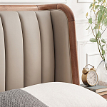 Кровать двуспальная с мягким изголовьем Moon Walnut Bed варинант исполнения - 6 | Loft Concept в Липецке