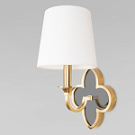 Бра с белым текстильным абажуром и фигурным основанием с зеркальной вставкой Vitorino варинант исполнения - 1 | Loft Concept в Липецке