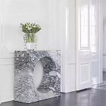 Дизайнерский журнальный стол квадратной формы с круглой нишей Guxawar варинант исполнения - 2 | Loft Concept в Липецке