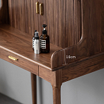 Туалетный стол деревянный с ящиком и зеркалом Moon Walnut Furniture варинант исполнения - 4 | Loft Concept в Липецке