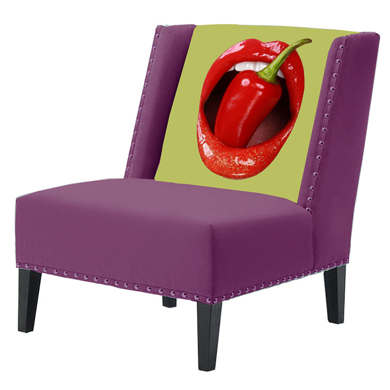 FUN Armchair "Chili Pepper" Purple Дизайнерское кресло с цветным принтом Баклажан FUN Armchair "Chili Pepper" Purple Дизайнерское кресло с цветным принтом Баклажан в Липецке | Loft Concept