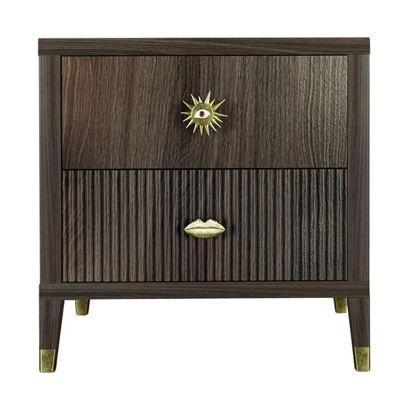 Тумба прикроватная с двумя ящиками Elsa Dreams Walnut Орех в Липецке | Loft Concept 